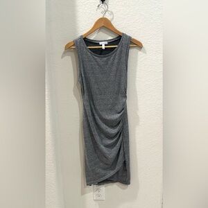 Leith   Women’s Sz S heathered grey Ruched side mini body con dress